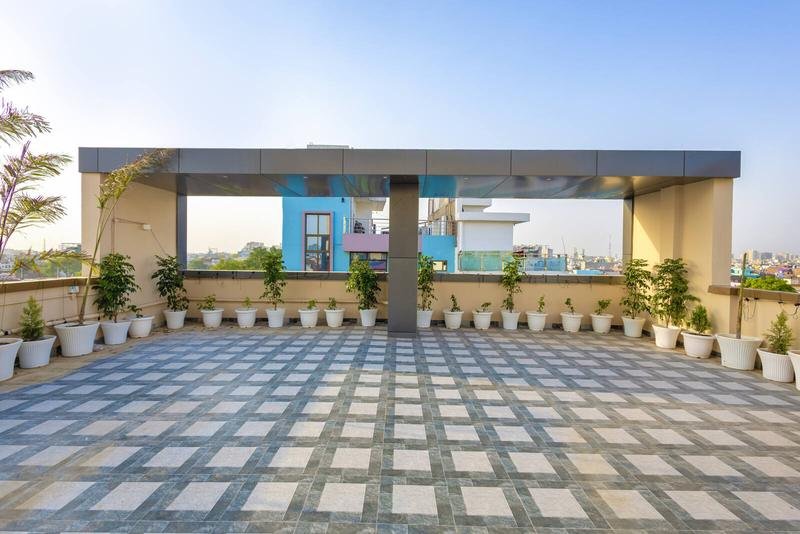 The roof terrace at RV Grand Varanasi